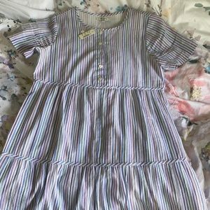 Madewell striped tiered dress